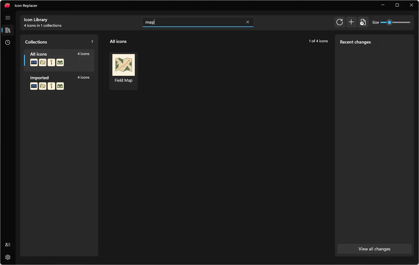 Filtered icon library