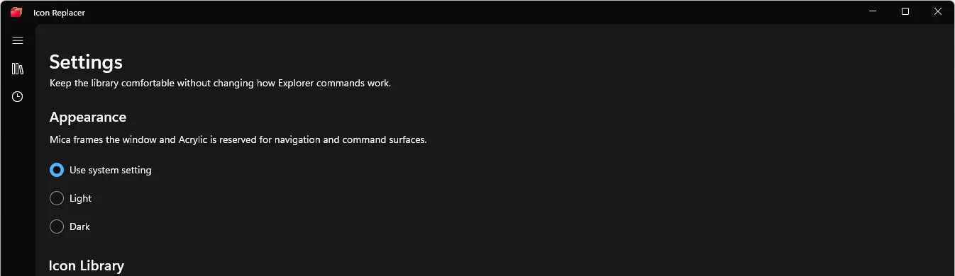 Appearance settings