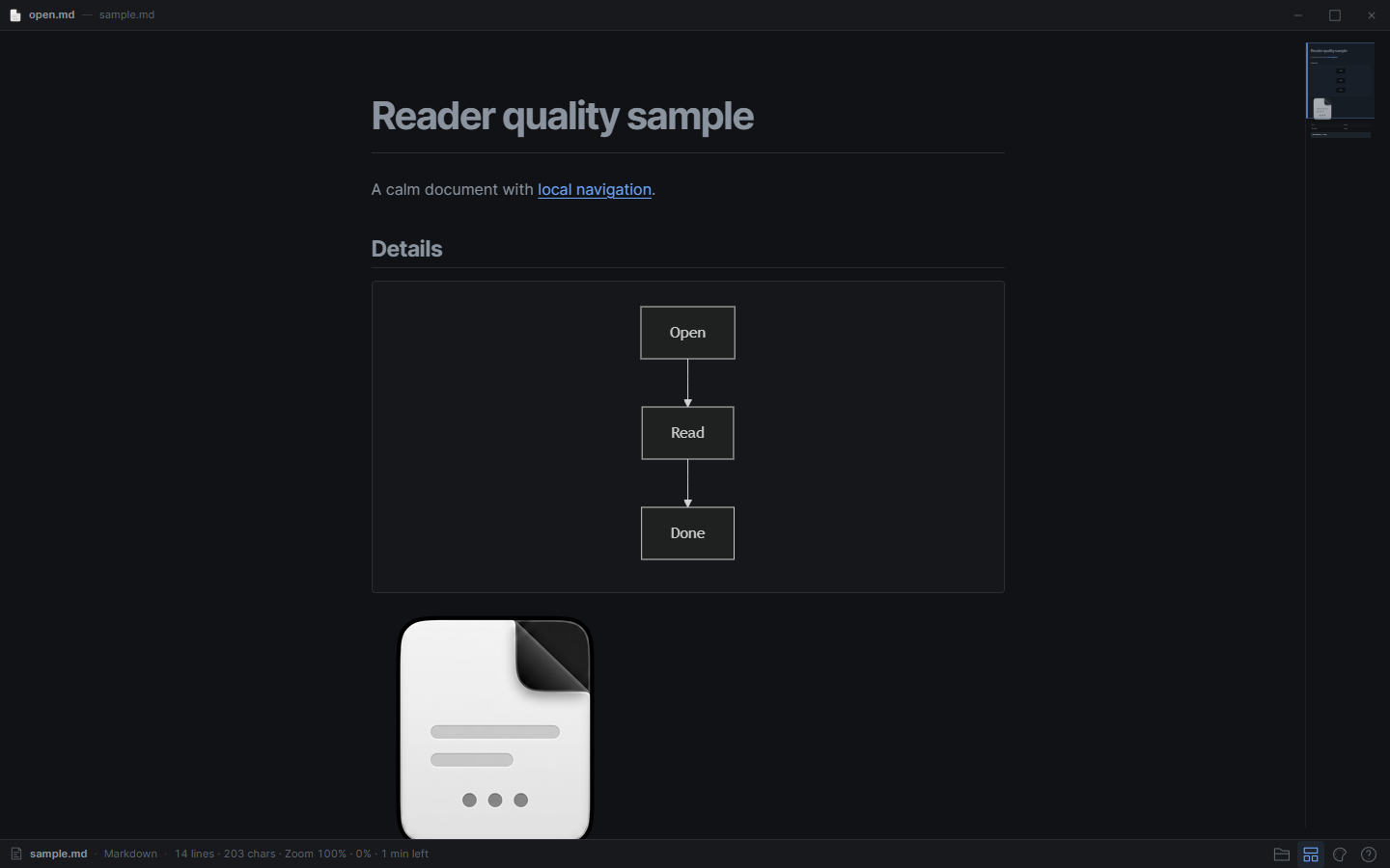Reader desktop dark